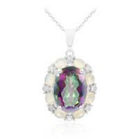 Collier en argent et Quartz mystique vert