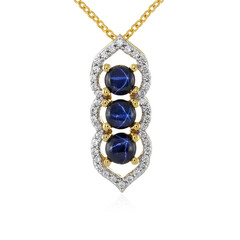 Collier en argent et Saphir étoilé bleu