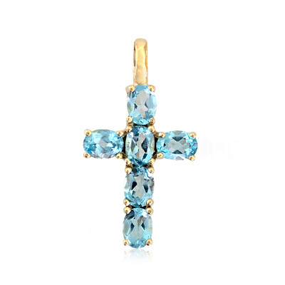 Pendentif en or et Topaze bleu Suisse
