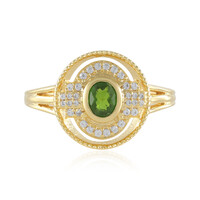 Bague en argent et Diopside de Russie