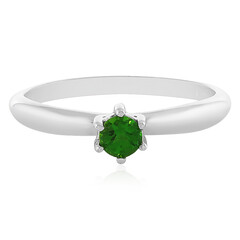 Bague en argent et Diopside de Russie