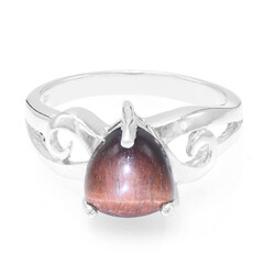 Bague en argent et Œil-de-tigre rouge