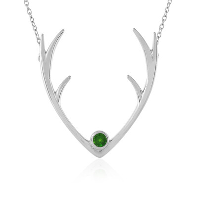 Collier en argent et Diopside de Russie