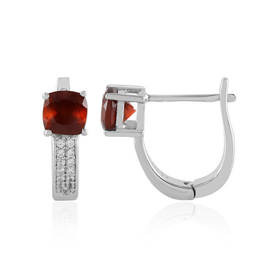 Boucles d'oreilles en argent et Grenat Hessonite