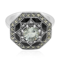 Bague en argent et Améthyste verte