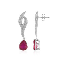 Boucles d'oreilles en argent et Rubis de Madagascar (de Melo)