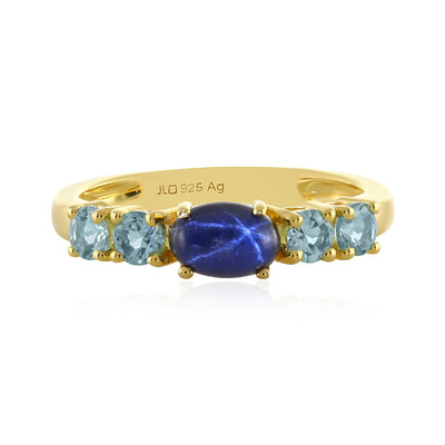 Bague en argent et Saphir étoilé bleu