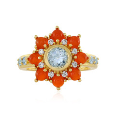 Bague en argent et Aigue-marine