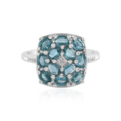 Bague en argent et Kyanite bleu pétrole