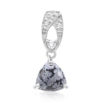 Pendentif en argent et Obsidienne Flocon-de-Neige