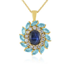 Collier en argent et Saphir étoilé bleu