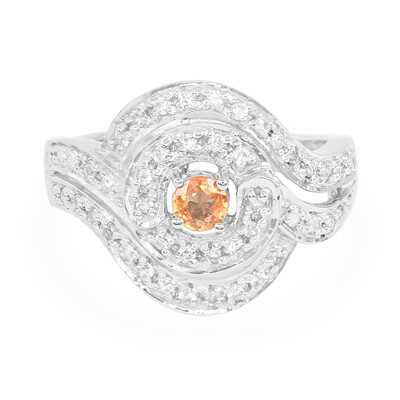 Bague en argent et Saphir Padparadscha