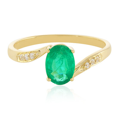 Bague en or et Emeraude de Zambie