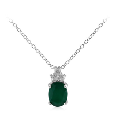 Collier en argent et Agate verte