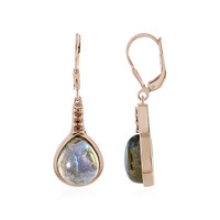 Boucles d'oreilles en argent et Labradorite verte de Maniry (KM by Juwelo)