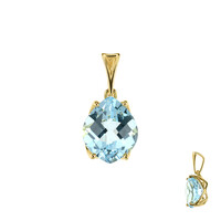 Pendentif en or et Topaze bleu ciel