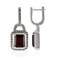 Boucles d'oreilles en argent et Grenat du Mozambique (Annette classic)