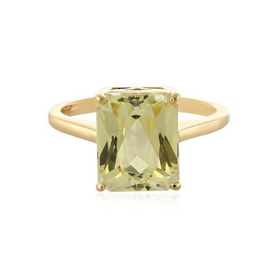 Bague en or et Kunzite jaune canari