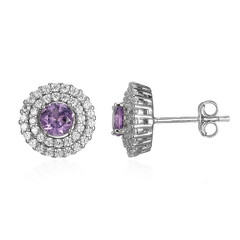 Boucles d'oreilles en argent et Améthyste