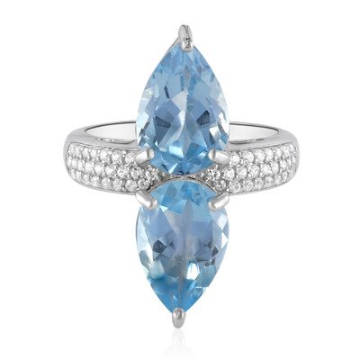 Bague en argent et Topaze bleu ciel