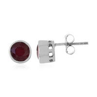 Boucles d'oreilles en argent et Rubis de Madagascar