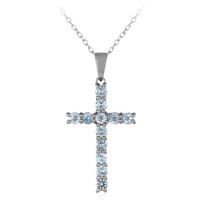 Collier en argent et Topaze bleu ciel