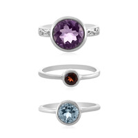 Bague en argent et Améthyste Rose de France