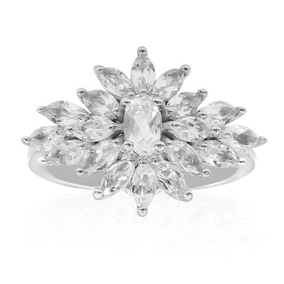 Bague en argent et Topaze blanche