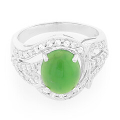 Bague en argent et Chrysoprase impériale