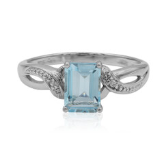 Bague en argent et Topaze bleu ciel