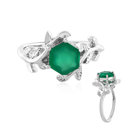 Bague en argent et Onyx vert
