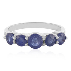 Bague en argent et Saphir bleu de Madagascar