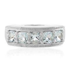Bague en argent et Aigue-marine