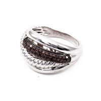 Bague en argent et Diamant rouge