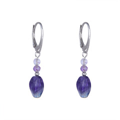 Boucles d'oreilles en argent et Fluorite