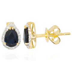 Boucles d'oreilles en or et Saphir bleu