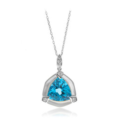 Collier en or et Topaze bleu Suisse