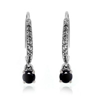 Boucles d'oreilles en argent et Diamant noir