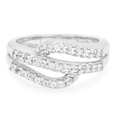 Bague pour homme en argent et Saphir blanc