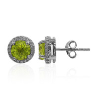 Boucles d'oreilles en argent et Péridot de Birmanie