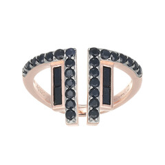 Bague en argent et Saphir noir (Adela Silber)