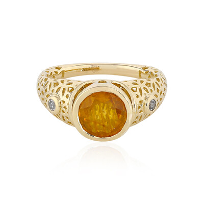 Bague en or et Saphir jaune de Madagascar (Ornaments by de Melo)