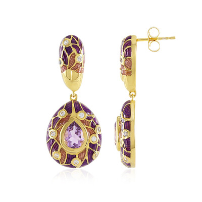 Boucles d'oreilles en argent et Améthyste Rose de France(Adela Silber)