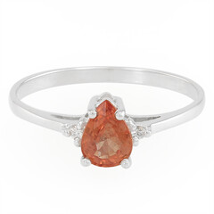 Bague en argent et Rubis rouge du soir