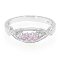 Bague en argent et Saphir rose de Ceylan
