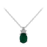 Collier en argent et Agate verte