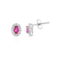 Boucles d'oreilles en argent et Rubis