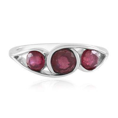 Bague en argent et Rubis de Madagascar