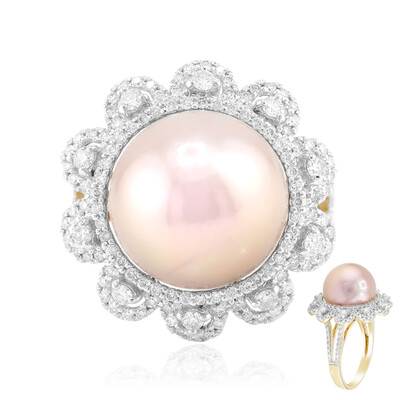 Bague en or et Perle Ming rose royal (TPC)
