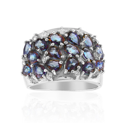 Bague en argent et Quartz mystique violet